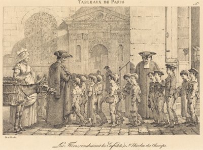 Les Frères conduisent les enfants, à Saint-Nicolas des Champs - Jean Henri Marlet