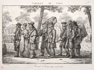 Scènes de Paris : Aveugles des Quinze-Vingts, Marchant - Jean Henri Marlet
