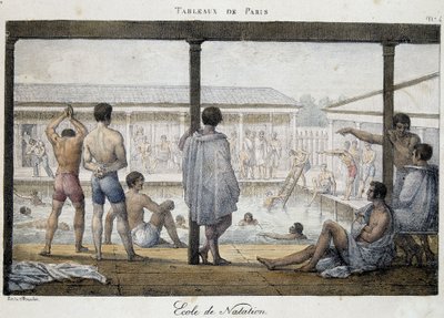 École de natation - dans "Peintures de Paris" par Marlet - Jean Henri Marlet
