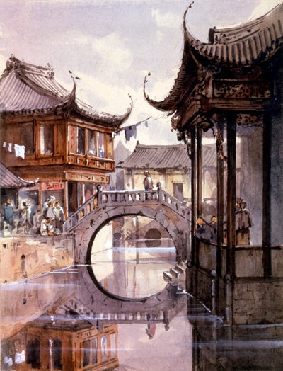 Vue de Shanghai, Chine, vers 1860 - Jean Henri Zuber