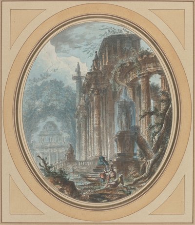 Caprice de jardin avec ruines antiques - Jean Henry Alexandre Pernet
