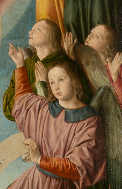 Anges, détail. Triptyque du maître de Moulins - Jean Hey