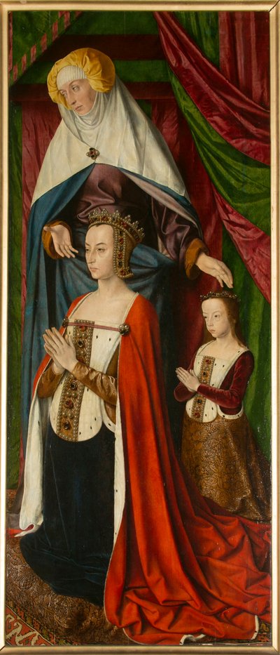 Anne de Beaujeu et sa fille Suzanne, avec Sainte Anne (détail) - Jean Hey