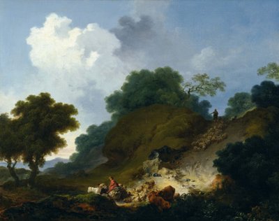 Troupeau de moutons descendant la colline - Jean-Honore Fragonard