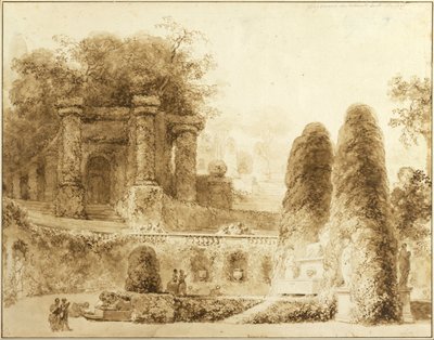 Parc romain avec fontaine, 1774 - Jean Honore Fragonard