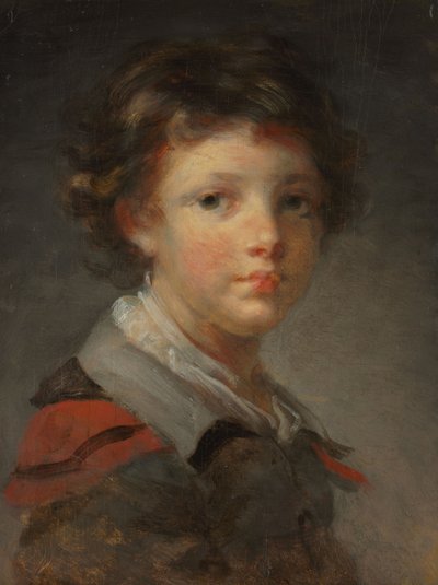 Un garçon en manteau doublé de rouge, 1780s - Jean Honore Fragonard