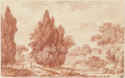 Un bosquet de cyprès dans un parc italien - Jean Honore Fragonard