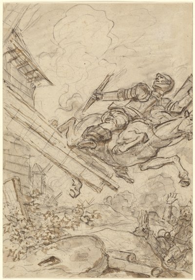 Don Quichotte attaquant le moulin à vent - Jean Honore Fragonard