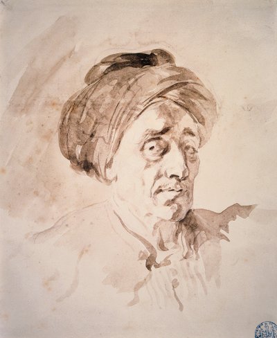 Tête avec un turban - Jean Honore Fragonard