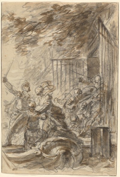 Isabella abandonne sa maison pour suivre Odorico et ses hommes - Jean Honore Fragonard