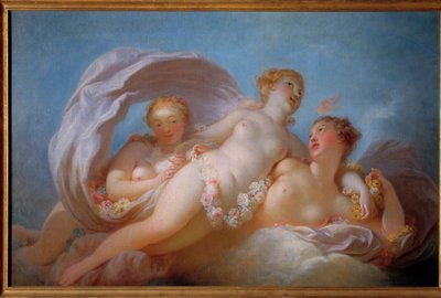 Les trois grâces. Peinture de Jean Honoré Fragonard (1732-1806). 18ème siècle. Musée Fragonard, Grasse - Jean Honore Fragonard