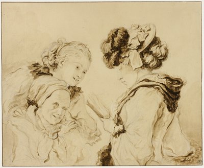 Margaruerite Gerard lisant à sa mère et à Rosalie Fragonard - Jean Honore Fragonard