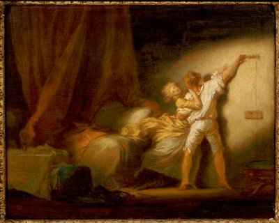 Version Modello de "Le Verrou" - Jean Honore Fragonard