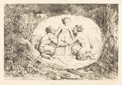 Nymphe soutenue par deux satyres - Jean Honore Fragonard