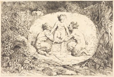 Nymphe soutenue par deux satyres - Jean Honore Fragonard