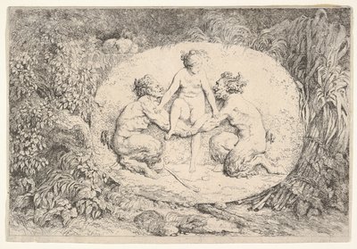 Nymphe soutenue par deux satyres - Jean Honore Fragonard