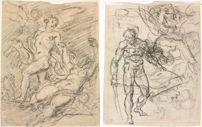 Orphée et Eurydice (recto); Études de figures (verso) - Jean Honore Fragonard