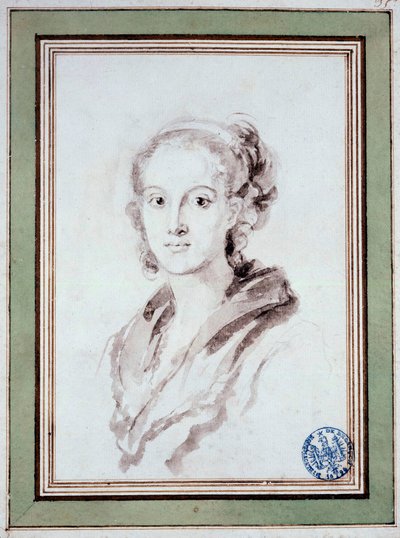 Portrait de Marguerite Gérard (dessin à la lavis par Jean Honoré Fragonard) - Jean Honore Fragonard