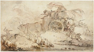 La charrette en panne - Jean Honore Fragonard