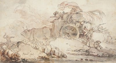 La Charrette arrêtée, 1759 - Jean Honore Fragonard