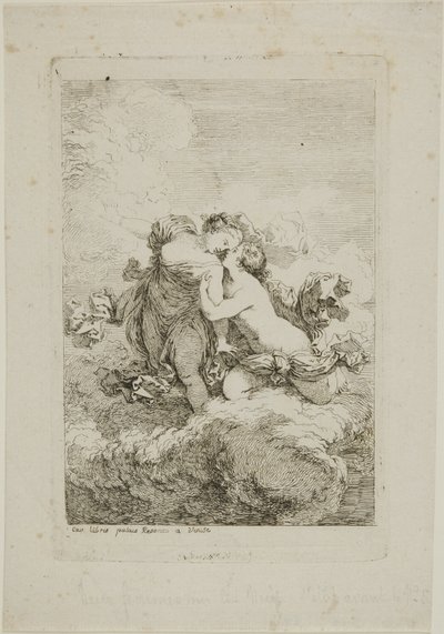 Deux figures féminines sur un nuage - Jean Honore Fragonard