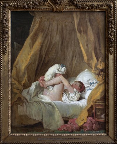 Jeune fille avec un chien - Jean Honore Fragonard