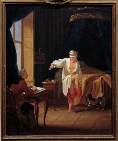 Le philosophe Voltaire dictant à son secrétaire Collini à Ferney - Jean Huber