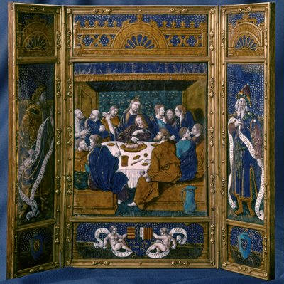 La Cène, Triptyque, Émail de Limoges - Jean I Pénicaud