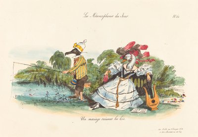 Métamorphoses du jour : Un mariage conventionnel - Jean Ignace Isidore Grandville