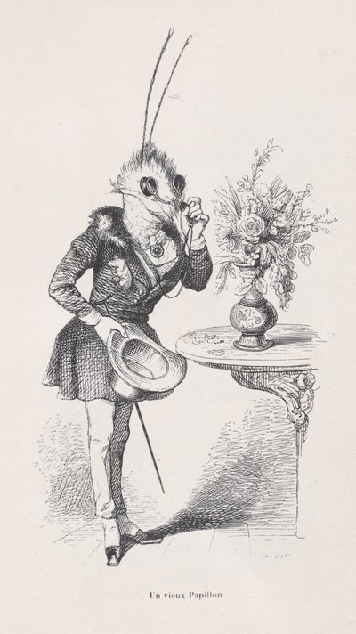 Un vieux papillon de Scènes de la vie privée et publique des animaux, vers 1837-47 - Jean Ignace Isidore Gérard
