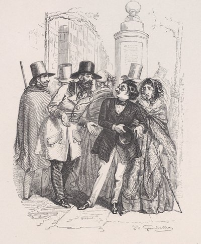On pourrait vous blâmer pendant trois ans si vous faisiez tomber leur chapeau. de la Petite M..., 1843 - Jean Ignace Isidore Gérard