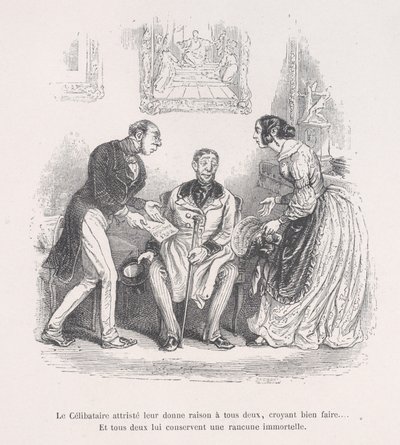 La veuve éplorée leur donne à tous deux le droit de bien faire... Et ils conservent tous deux une éternité... - Jean Ignace Isidore Gérard