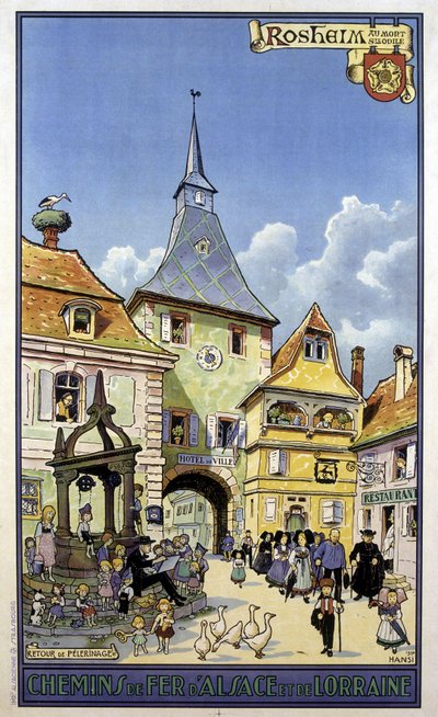 Retour de pèlerinage de Mont Sainte Odile à Rosheim - Affiche des chemins de fer d