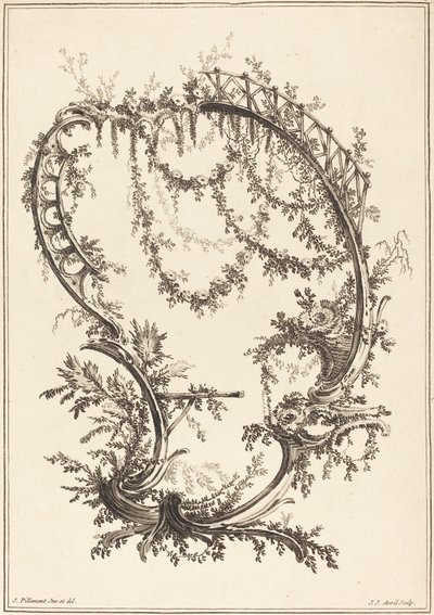 Ornement avec un support et une balustrade - Jean Jacques Avril