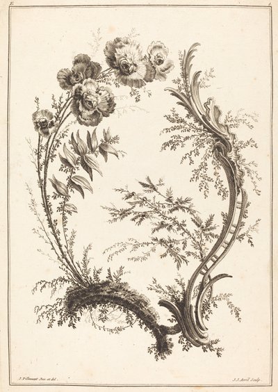 Ornement avec des fleurs - Jean Jacques Avril I after Jean Baptiste Pillement