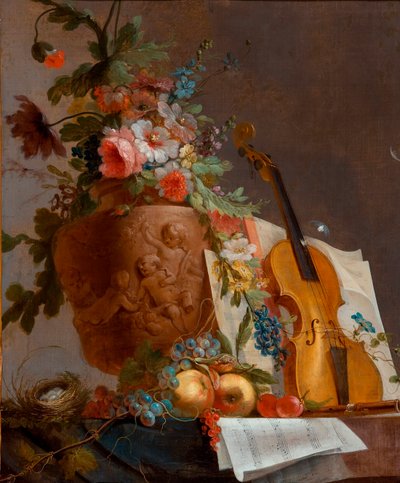 Nature morte aux fleurs et au violon - Jean Jacques Bachelier