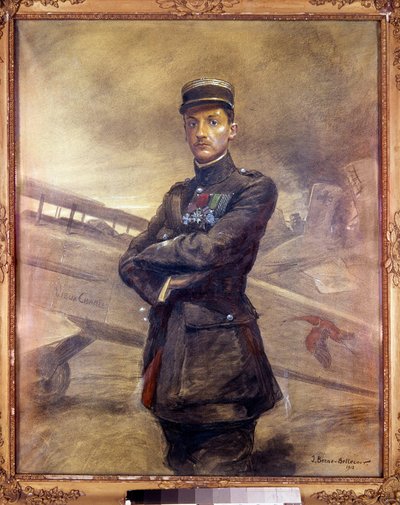 Portrait de Georges Guynemer (1894-1917). Pilote français de la Première Guerre mondiale. 1918. Peinture de Jean Jacques Berne Bellecour. Paris, Musée de l