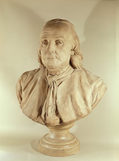 Buste de Benjamin Franklin (terre cuite) - Jean Jacques Caffieri