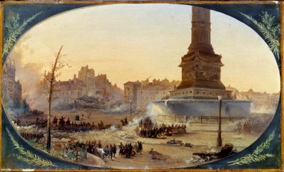 Révolution de 1848 : « Vue de la Place de la Bastille et de la barricade de l