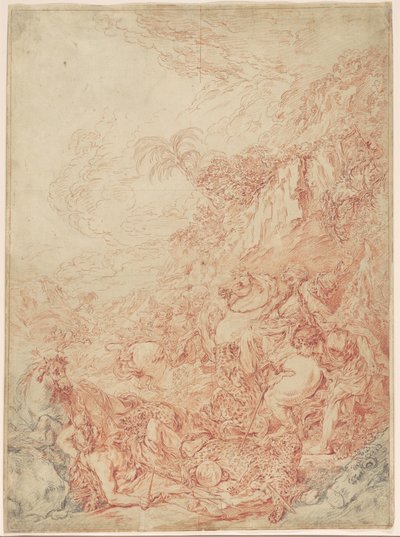 Chasse au léopard - Jean Jacques Flipart