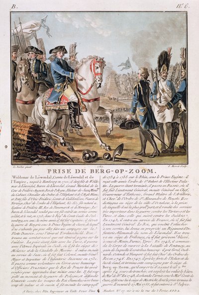 La Prise de Berg-op-Zoom, Pays-Bas, 1747, gravé par Jean Baptiste Morret, 1787 - Jean Jacques Francois Le Barbier