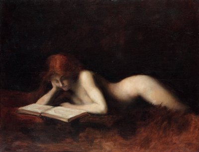 Femme nue allongée lisant un livre - Jean Jacques Henner