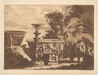 Composition avec le vase Médicis, du Recueil de Compositions par Lagrenée Le Jeune - Jean Jacques Lagrenee