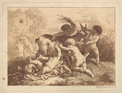 Les petits moissonneurs et la chèvre - Jean Jacques Lagrenee
