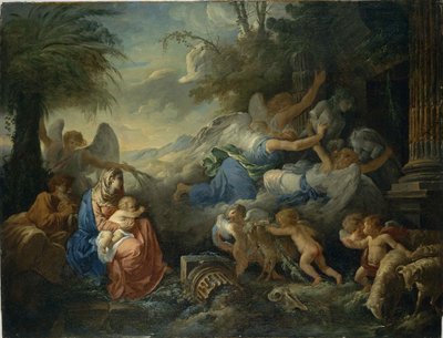 La Chute des idoles et le Repos pendant la fuite en Égypte - Jean Jacques Lagrenee