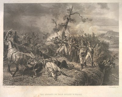 Bataille entre les troupes russes et la cavalerie française près d