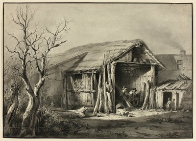 Un paysan assis dans une cabane - Jean Jacques de Boissieu