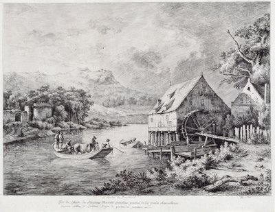 Un moulin sur les rives de la rivière, 1774 - Jean Jacques de Boissieu