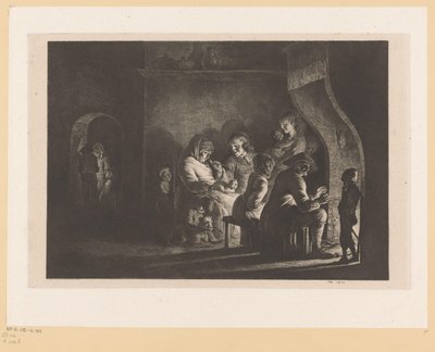 Famille de paysans autour d