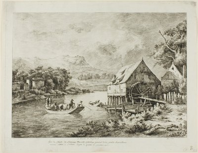 Traversée près du moulin à eau - Jean Jacques de Boissieu